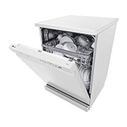 LG QuadWash™ Mašina za pranje sudova sa TrueSteam™ tehnologijom pare, set od 14 kompleta, ThinQ™, WiFi funkcija , right view partially open with dish, DF242FWS, thumbnail 9