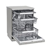LG QuadWash™ Mašina za pranje sudova sa TrueSteam™ tehnologijom pare, vrata sa automatskim otvaranjem, set za 14 kompleta, ThinQ™, WiFi funkcija, left side view, DF455HPS, thumbnail 4