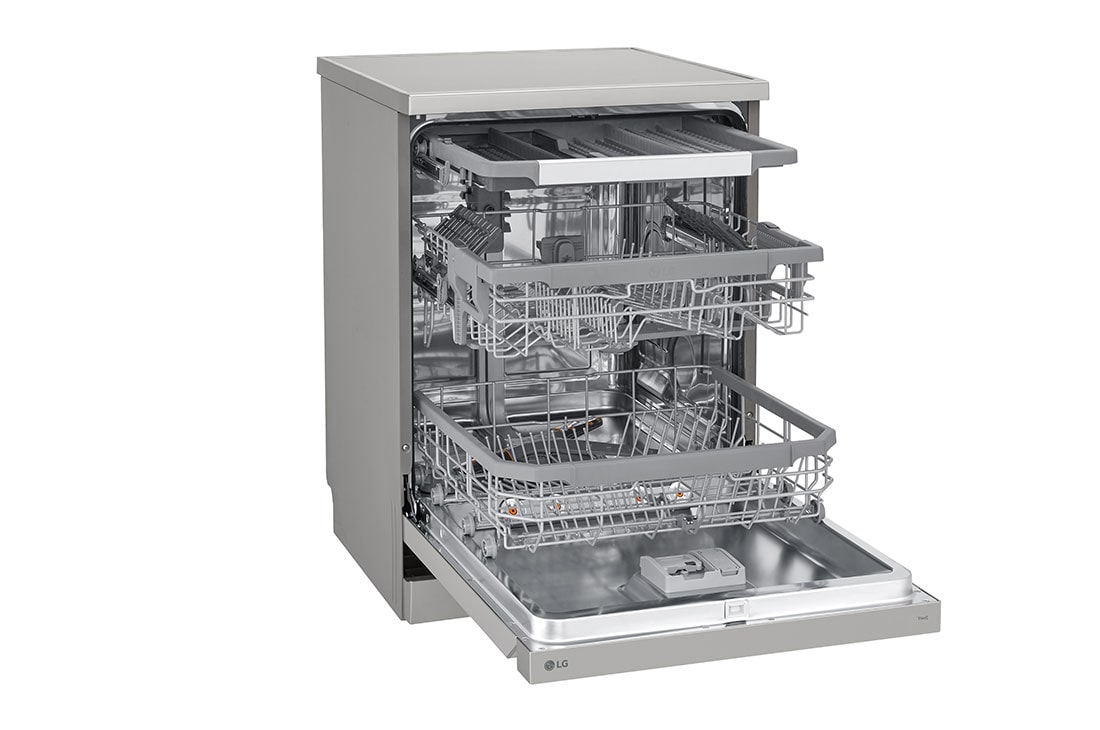 LG QuadWash™ Mašina za pranje sudova sa TrueSteam™ tehnologijom pare, vrata sa automatskim otvaranjem, set za 14 kompleta, ThinQ™, WiFi funkcija, Left side view, DF365FPS, thumbnail 4