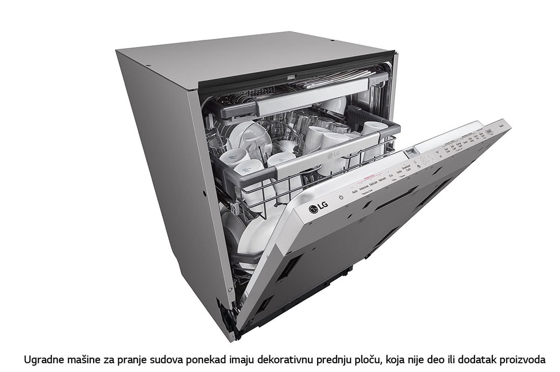LG QuadWash™ Ugradne parna mašina za pranje sudova sa TrueSteam™ tehnologijom pare, vrata sa automatskim otvaranjem, set za 14 kompleta, ThinQ™  WiFi funkcija, Prikaz display-a, DB475TXS, thumbnail 11