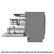 LG QuadWash™ Ugradne parna mašina za pranje sudova sa TrueSteam™ tehnologijom pare, vrata sa automatskim otvaranjem, set za 14 kompleta, ThinQ™  WiFi funkcija, Bočni pogled, DB475TXS, thumbnail 8