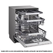 LG QuadWash™ Ugradne parna mašina za pranje sudova sa TrueSteam™ tehnologijom pare, vrata sa automatskim otvaranjem, set za 14 kompleta, ThinQ™  WiFi funkcija, Pogled sa leve perspektive, DB475TXS, thumbnail 10