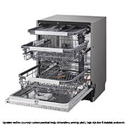 LG QuadWash™ Ugradne parna mašina za pranje sudova sa TrueSteam™ tehnologijom pare, vrata sa automatskim otvaranjem, set za 14 kompleta, ThinQ™  WiFi funkcija, Pogled sa leve strane, DB475TXS, thumbnail 13