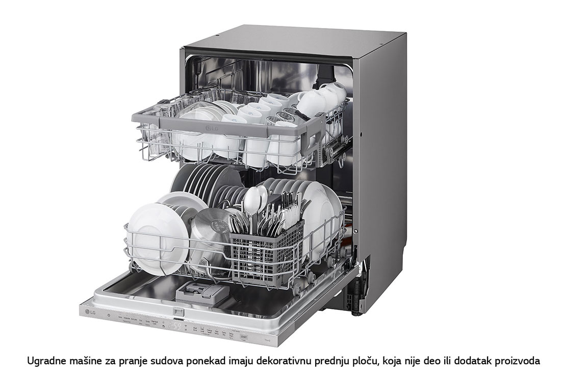 LG QuadWash™ Ugradne parna mašina za pranje sudova, set za 14 kompleta, ThinQ™ WiFi funkcija, Right open door view, DB242TX, thumbnail 10