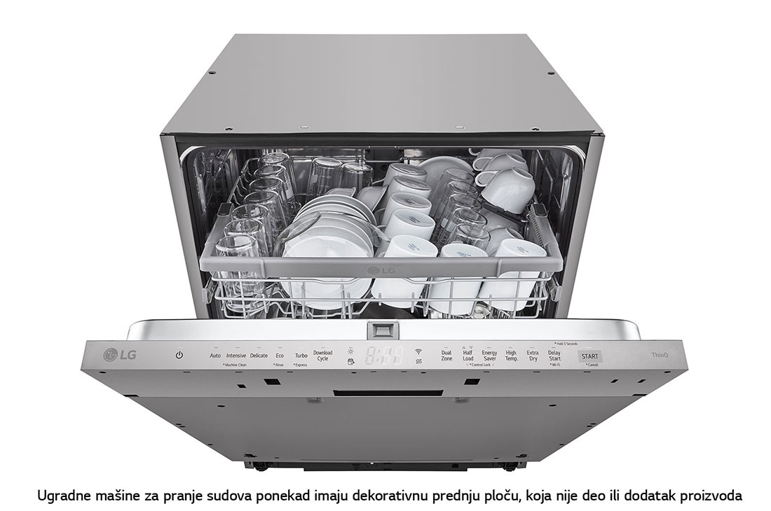 LG QuadWash™ Ugradne parna mašina za pranje sudova, set za 14 kompleta, ThinQ™ WiFi funkcija, Front door open, DB242TX, thumbnail 4