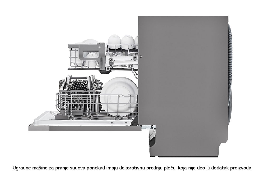 LG QuadWash™ Ugradne parna mašina za pranje sudova, set za 14 kompleta, ThinQ™ WiFi funkcija, Side view, DB242TX, thumbnail 6
