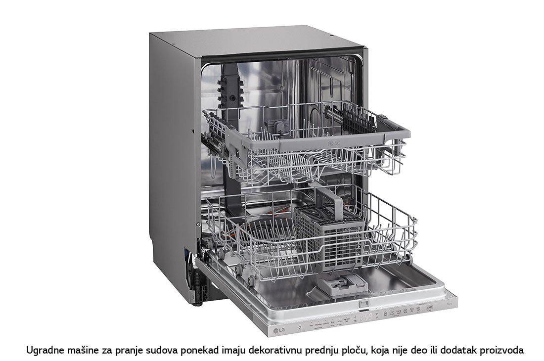 LG QuadWash™ Ugradne parna mašina za pranje sudova, set za 14 kompleta, ThinQ™ WiFi funkcija, left view, DB242TX, thumbnail 7