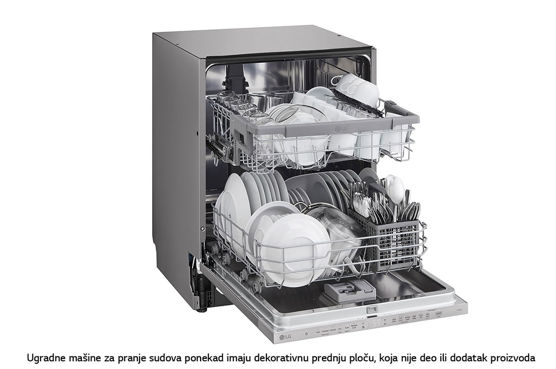 LG QuadWash™ Ugradne parna mašina za pranje sudova, set za 14 kompleta, ThinQ™ WiFi funkcija, left view, DB242TX, thumbnail 8