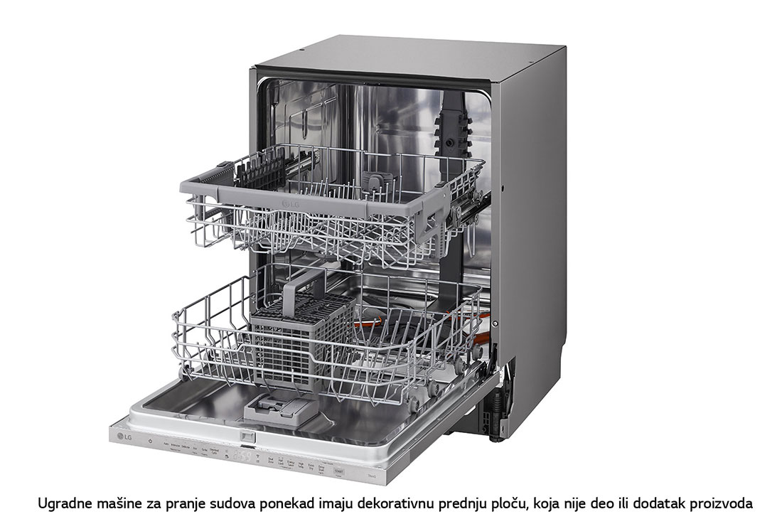 LG QuadWash™ Ugradne parna mašina za pranje sudova, set za 14 kompleta, ThinQ™ WiFi funkcija, Right open door view, DB242TX, thumbnail 9