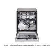 LG QuadWash™ Ugradne parna mašina za pranje sudova, set za 14 kompleta, ThinQ™ WiFi funkcija, Front view with door open, DB242TX, thumbnail 2