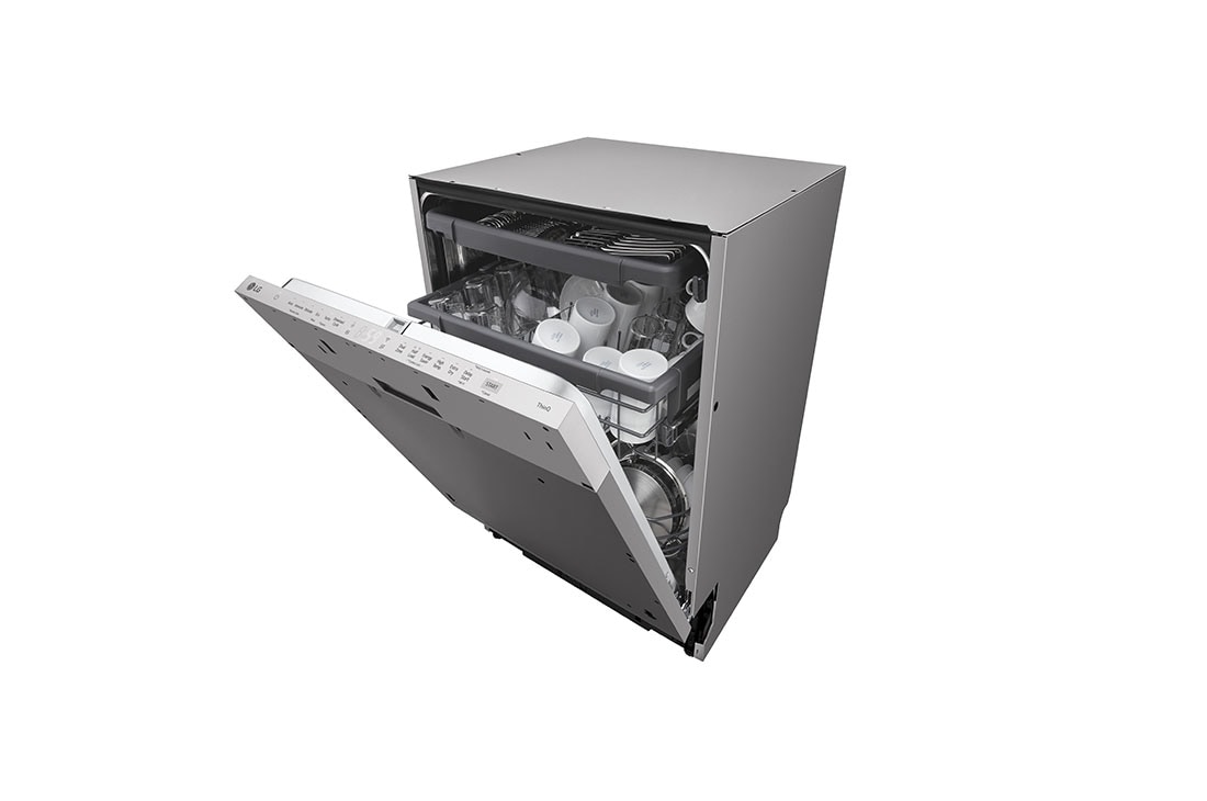 LG QuadWash™ Ugradne mašina za pranje sudova, set za 14 kompleta, ThinQ™ WiFi funkcija, Right open door view, DB243TX, thumbnail 10