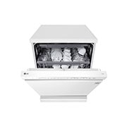 LG QuadWash™ Mašina za pranje sudova sa TrueSteam™ tehnologijom pare, set od 14 kompleta, ThinQ™  WiFi funkcija , front half wide open with utensils stored, DF243FWS, thumbnail 4