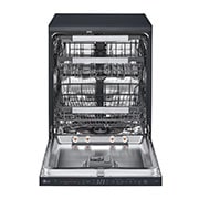LG QuadWash™ Mašina za pranje sudova sa TrueSteam™ tehnologijom pare, vrata sa automatskim otvaranjem, set za 14 kompleta, ThinQ™ WiFi funkcija, Prednja sva vrata otvorena sa pogledom na hranu, DF587HMS, thumbnail 2