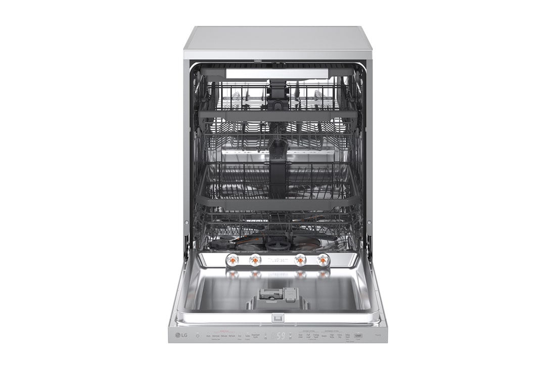 LG QuadWash™ Mašina za pranje sudova sa TrueSteam™ tehnologijom pare, vrata sa automatskim otvaranjem, set za 14 kompleta, ThinQ™ WiFi funkcija, Pogled sa leve strane, DF587HVS, thumbnail 6