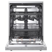 LG QuadWash™ Mašina za pranje sudova sa TrueSteam™ tehnologijom pare, vrata sa automatskim otvaranjem, set za 14 kompleta, ThinQ™ WiFi funkcija, Prednja sva vrata otvorena sa pogledom na hranu, DF587HVS, thumbnail 2