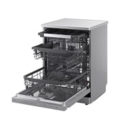 LG QuadWash™ Mašina za pranje sudova sa TrueSteam™ tehnologijom pare, vrata sa automatskim otvaranjem, set za 14 kompleta, ThinQ™ WiFi funkcija, left view open, DF587HVS, thumbnail 14