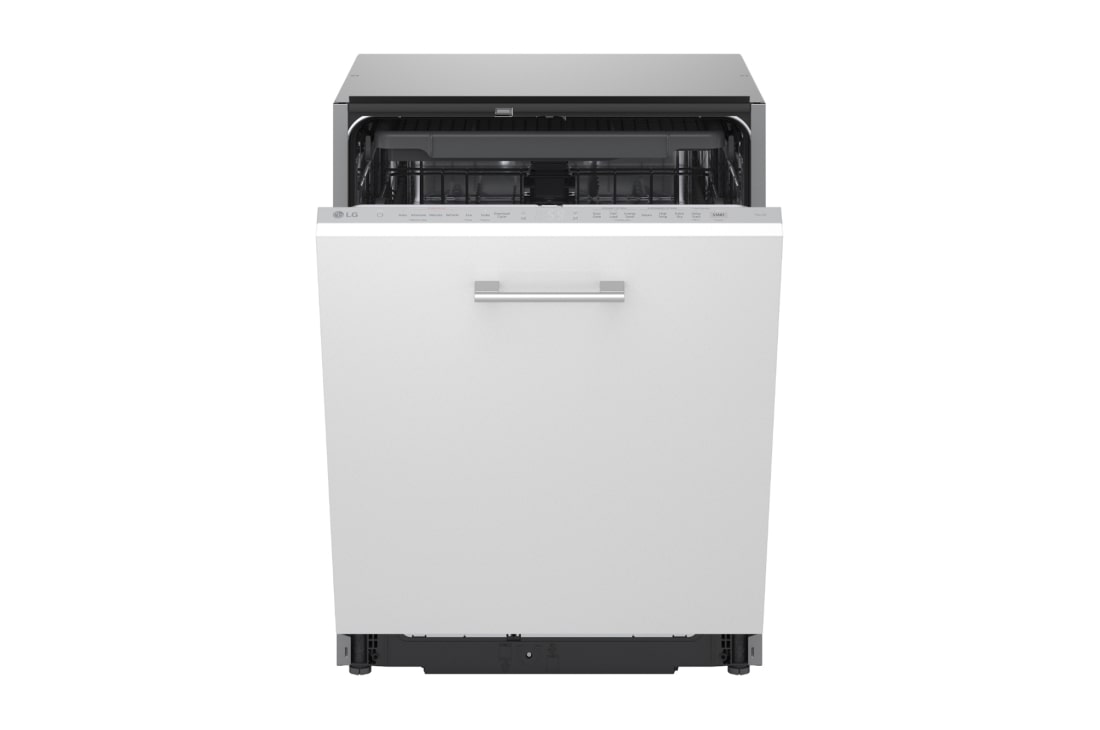 LG QuadWash™ Ugradne parna mašina za pranje sudova sa TrueSteam™ tehnologijom pare, vrata sa automatskim otvaranjem, set za 14 kompleta, ThinQ™  WiFi funkcija, front open view, DB375TXS, thumbnail 4