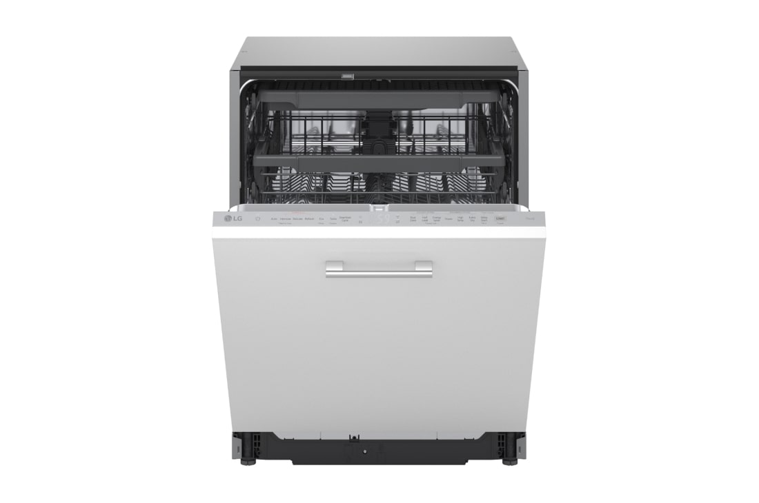 LG QuadWash™ Ugradne parna mašina za pranje sudova sa TrueSteam™ tehnologijom pare, vrata sa automatskim otvaranjem, set za 14 kompleta, ThinQ™  WiFi funkcija, front open view, DB375TXS, thumbnail 5