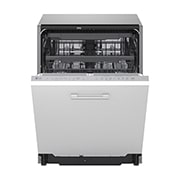 LG QuadWash™ Ugradne parna mašina za pranje sudova sa TrueSteam™ tehnologijom pare, vrata sa automatskim otvaranjem, set za 14 kompleta, ThinQ™  WiFi funkcija, front open view, DB375TXS, thumbnail 5