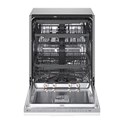 LG QuadWash™ Ugradne parna mašina za pranje sudova sa TrueSteam™ tehnologijom pare, vrata sa automatskim otvaranjem, set za 14 kompleta, ThinQ™  WiFi funkcija, front open view, DB375TXS, thumbnail 6