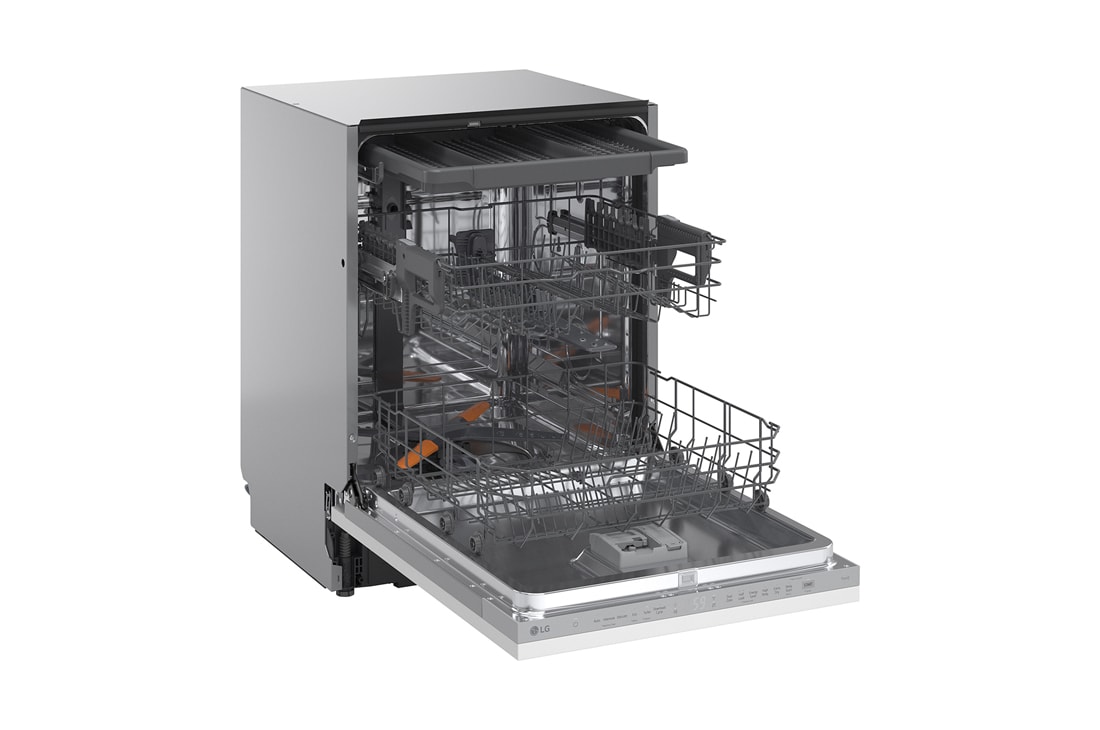 LG QuadWash™ Mašina za pranje sudova, Vrata sa automatskim otvaranjem, set za 14 kompleta, ThinQ™  WiFi funkcija, -30 side open view, DB273TX, thumbnail 10