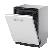 LG QuadWash™ Mašina za pranje sudova, Vrata sa automatskim otvaranjem, set za 14 kompleta, ThinQ™  WiFi funkcija, 30 side open view, DB273TX, thumbnail 12