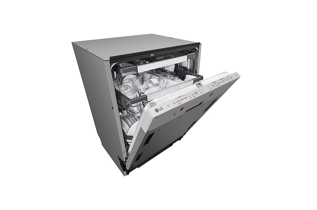 LG QuadWash™ Ugradne parna mašina za pranje sudova sa TrueSteam™ tehnologijom pare, vrata sa automatskim otvaranjem, set za 14 kompleta, ThinQ™  WiFi funkcija, Pogled na bubanj, DB597TXS, thumbnail 6