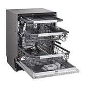 LG QuadWash™ Ugradne parna mašina za pranje sudova sa TrueSteam™ tehnologijom pare, vrata sa automatskim otvaranjem, set za 14 kompleta, ThinQ™  WiFi funkcija, Pogled sa leve strane, DB597TXS, thumbnail 8