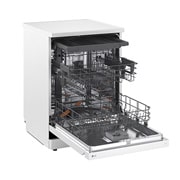 LG QuadWash™ Mašina za pranje sudova sa TrueSteam™ tehnologijom pare, vrata sa automatskim otvaranjem, set za 14 kompleta, ThinQ™ WiFi funkcija, left side with utensils stored , DF273FWS, thumbnail 10
