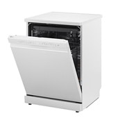 LG QuadWash™ Mašina za pranje sudova sa TrueSteam™ tehnologijom pare, vrata sa automatskim otvaranjem, set za 14 kompleta, ThinQ™ WiFi funkcija, right side wide open with utensils stored, DF273FWS, thumbnail 12