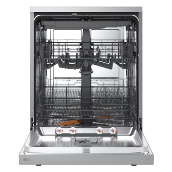 LG QuadWash™ Mašina za pranje sudova sa TrueSteam™ tehnologijom pare, vrata sa automatskim otvaranjem, set za 14 kompleta, ThinQ™ WiFi funkcija, front open with utensils stored, DF273FVS, thumbnail 2