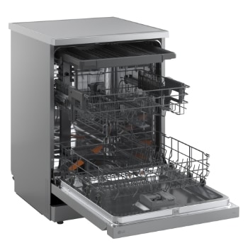 LG QuadWash™ Mašina za pranje sudova sa TrueSteam™ tehnologijom pare, vrata sa automatskim otvaranjem, set za 14 kompleta, ThinQ™ WiFi funkcija, left side with utensils stored , DF273FVS, thumbnail 10