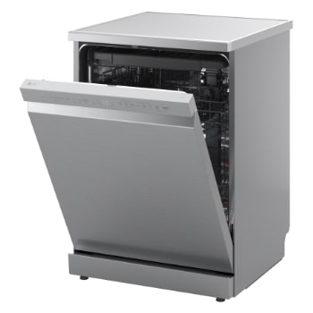 LG QuadWash™ Mašina za pranje sudova sa TrueSteam™ tehnologijom pare, vrata sa automatskim otvaranjem, set za 14 kompleta, ThinQ™ WiFi funkcija, right side wide open with utensils stored, DF273FVS, thumbnail 12