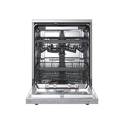 LG QuadWash™ Mašina za pranje sudova sa TrueSteam™ tehnologijom pare, vrata sa automatskim otvaranjem, set za 14 kompleta, ThinQ™ WiFi funkcija, Prednja sva vrata otvorena sa pogledom na hranu, DF375HVS, thumbnail 2