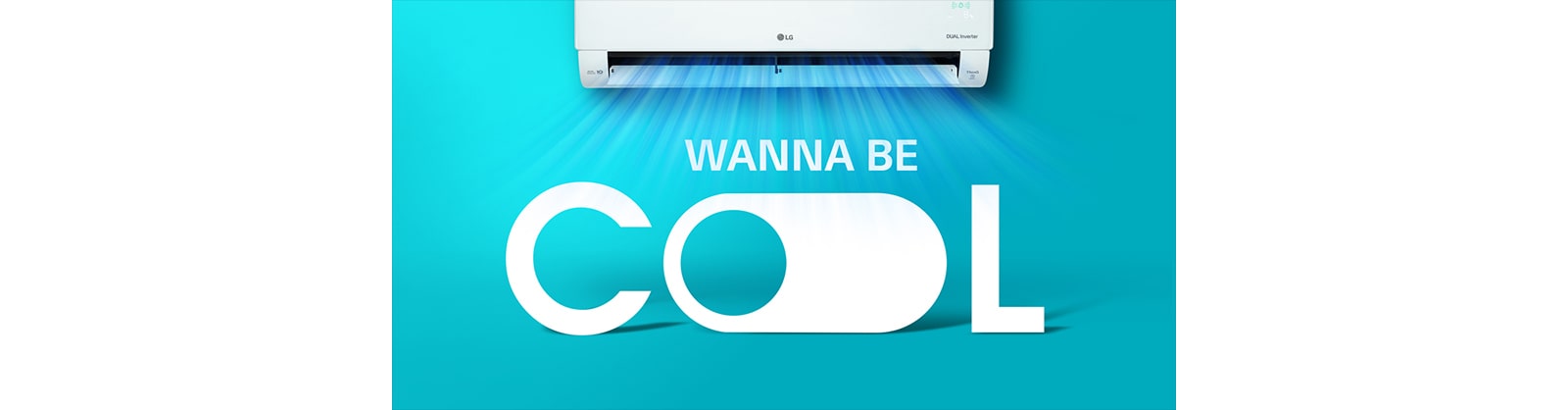 Slovo LG Dual Cool je uvećano pomoću lupe da bi se istaklo.