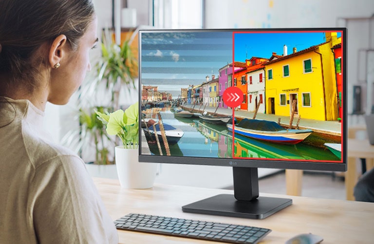 Slika za poređenje na čijoj je desnoj strani sprečavanje treperenja primenjeno, a na levoj nije.