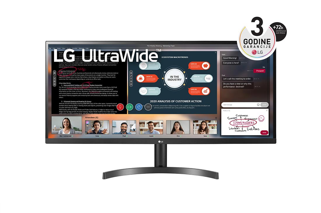 LG 21:9 UltraWide™ Full HD IPS LED Monitor dijagonale 34'' , 34WL500-B