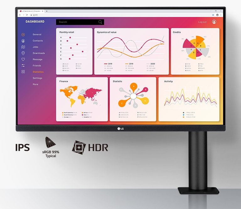 27" QHD IPS ekran: Zadivljujući kvalitet slike, QHD IPS ekran od 27 inča, sRGB, HDR10