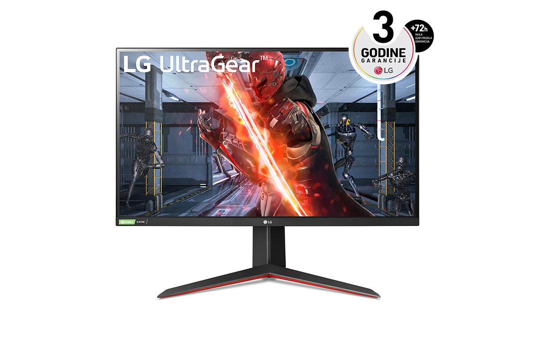 LG 27'' UltraGear™ Gaming Monitor sa HDR 10, QHD Nano IPS ekranom i G-Sync kompatibilnošću, prikaz spreda, 27GN850-B