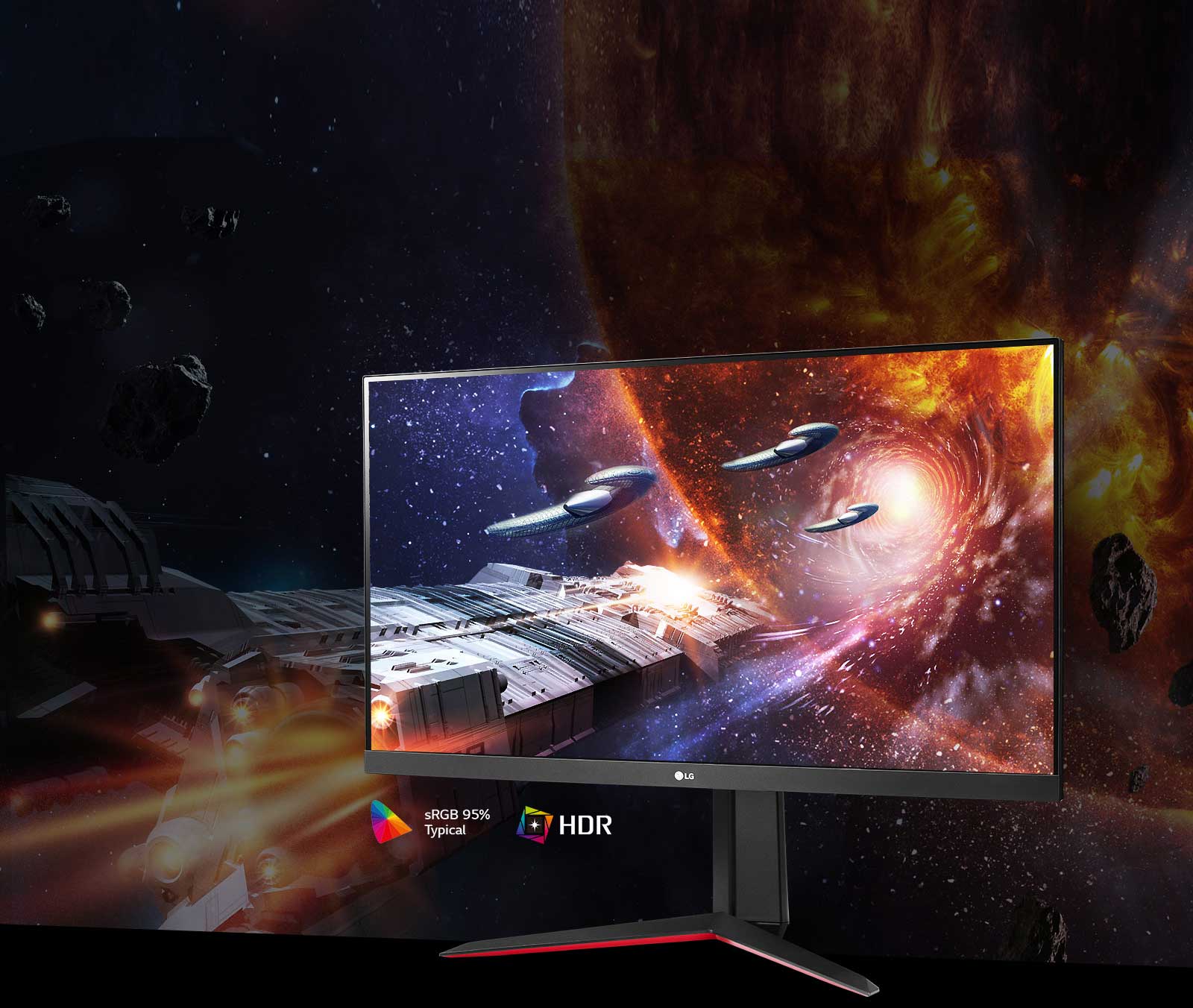 Scena iz igre sa bogatim bojama i kontrastom na monitoru sa podrškom za Hdr10 sa Srgb 95% (tip.)