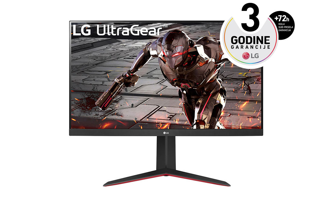 LG 31,5'' Ultragear™ QHD 165Hz gaming monitor s HDR10 i FreeSync™ Premium, prikaz spreda, 32GN650-B