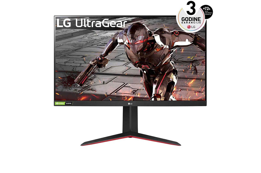 LG 31,5'' Full HD Ultragear™ gaming monitor sa brzinom osvežavanja od 165Hz i NVIDIA® G-SYNC® kompatibilan, prikaz spreda, 32GN550-B