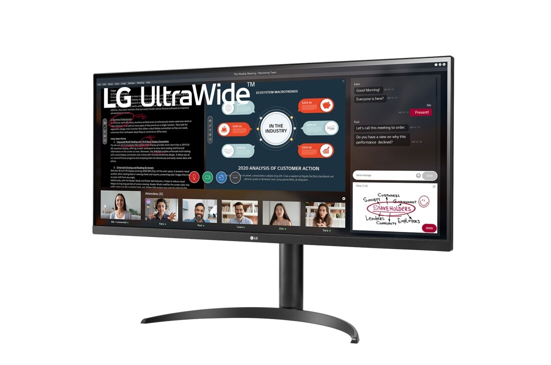 LG 34'' 21:9 UltraWide™ Full HD IPS monitor sa tehnologijom AMD FreeSync™, Prikaz sa bočne strane na +15 stepeni, 34WP550-B, thumbnail 2