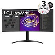LG 34'' 21:9 QHD(3440 x 1440) UltraWide™ monitor, prikaz spreda, 34WP85C-B, thumbnail 1