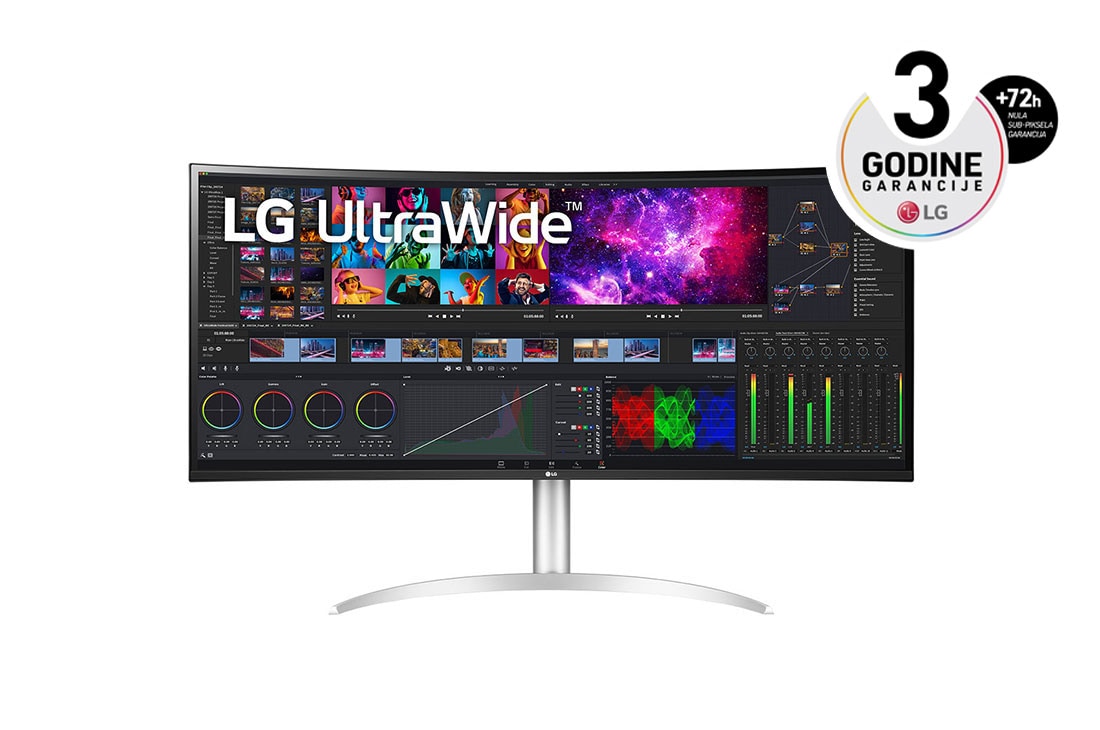 LG 39.7'' zakrivljen UltraWide™ 5K2K Nano IPS ekran, prikaz spreda, 40WP95CP-W