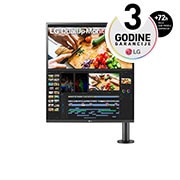 LG 27,6'' DualUp Ergo SDQHD Nano IPS monitor, prikaz držača monitora spreda sa desne strane, 28MQ780-B, thumbnail 1