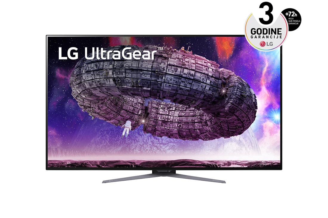 LG 47,5'' 4K UHD OLED UltraGear<sup>TM</sup> gaming monitor sa 0,1ms vreme odziva i NVIDIA G-Sync™, prikaz spreda, 48GQ900-B