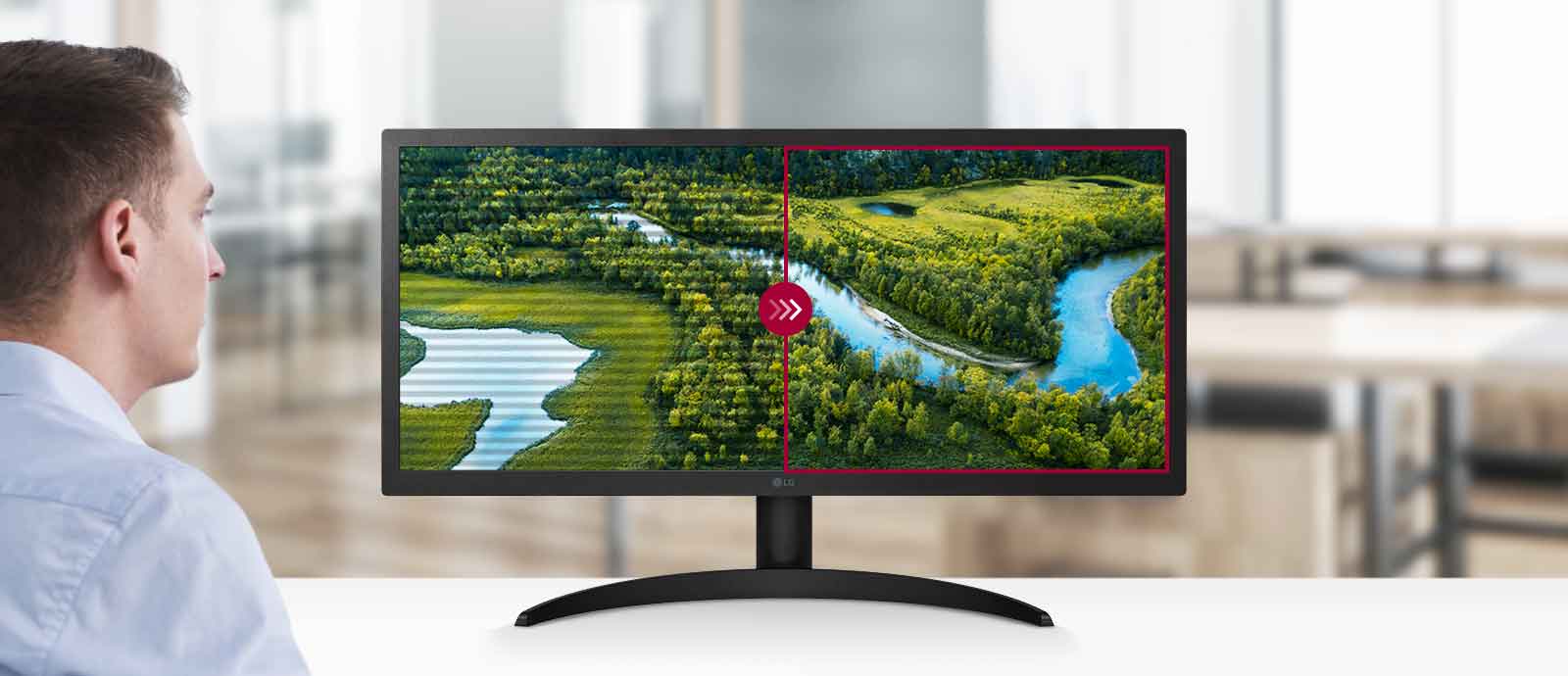 Reader Mode podešava temperaturu boje i osvetljenje, što pomaže da se smanji zamor očiju i pruža prijatnost očima dok čitate dokumente na monitoru.