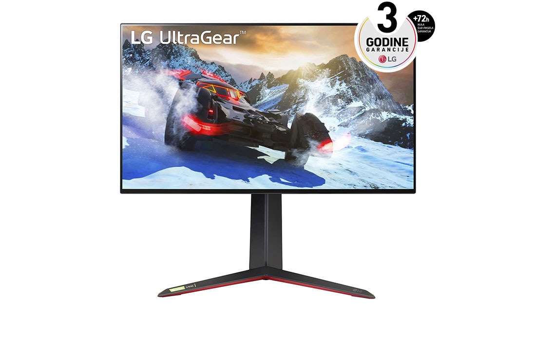 LG 27'' UHD 4K UltraGear™ Nano IPS 1ms (GtG) Gaming Monitor with VESA DSC, prikaz spreda, 27GP95R-B