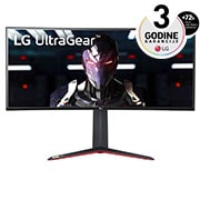 LG 34'' 21:9 zakrivljeni QHD UltraGear™ IPS gejming monitor AMD FreeSync™ (Premium), 34GN850P-B, 34GN850P-B, thumbnail 1